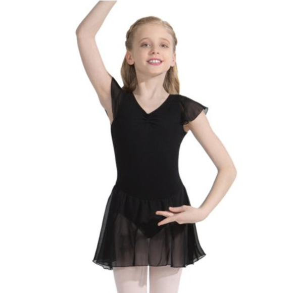 Capezio Kids Flutter Sleeve Dress Black Toddler - Picture 1 of 2